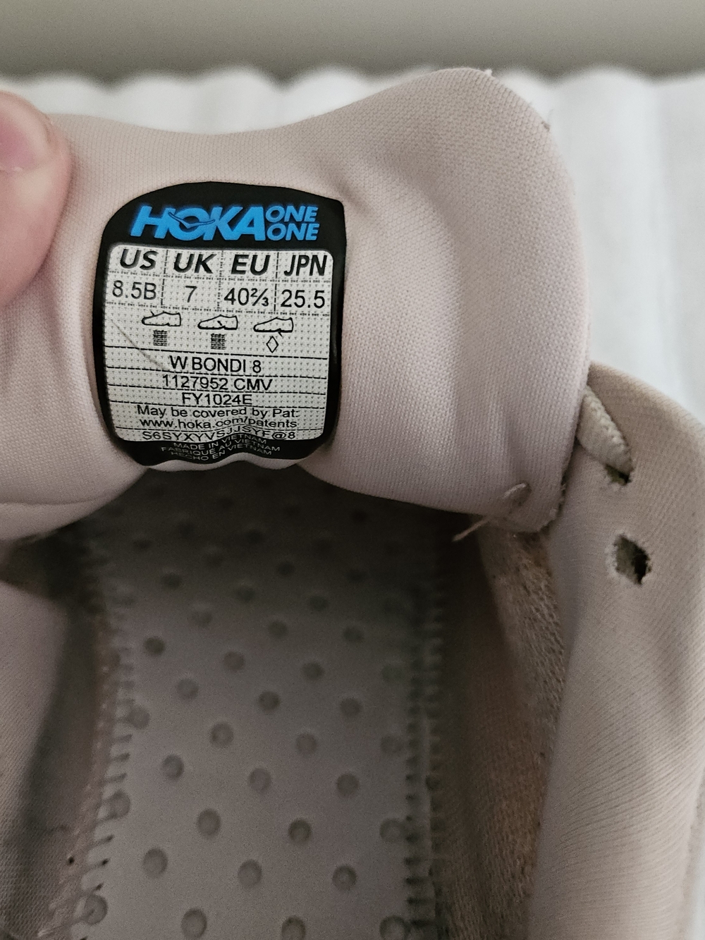 HOKA ONE ONE Bondi 8 Women’s Size 8.5 Sneakers Cream/Vanilla 1127952-CMV - Picture 9 of 11